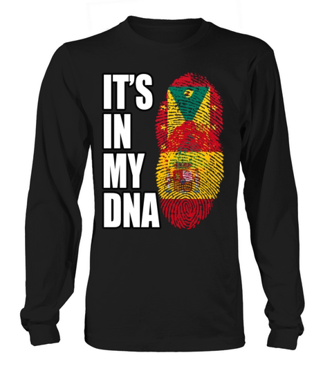 Grenadian And Spaniard Mix Heritage DNA Flag Long sleeved Unisex