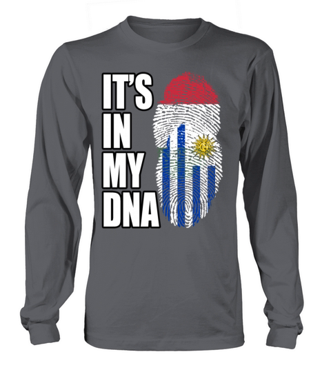 Hungarian And Uruguayan Mix Heritage DNA Flag Long sleeved Unisex