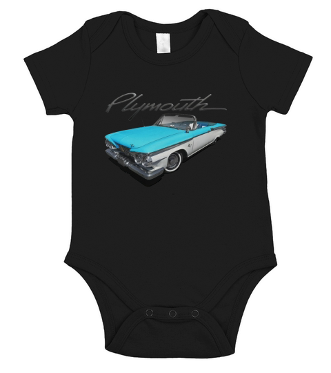 1961 Plymouth Fury Convertible Robins Egg Blue Short Sleeve Baby One-Piece