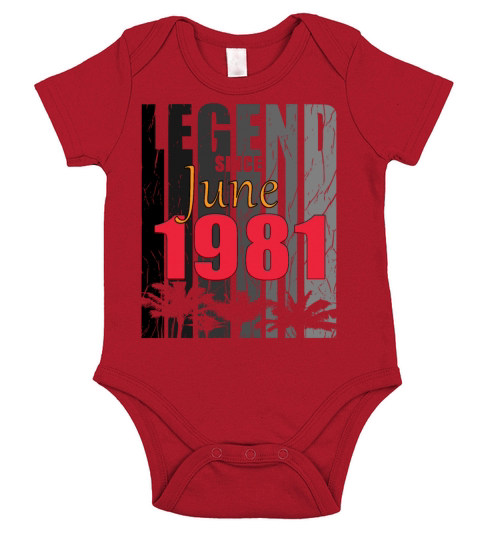 1981 vintage born in June gift Short Sleeve Baby One-Piece