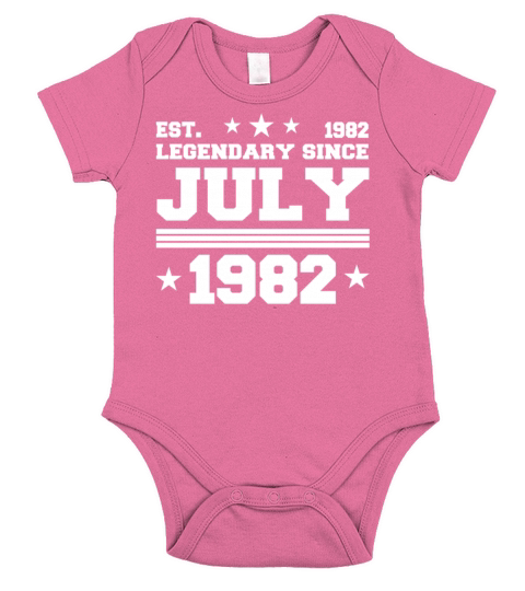 40th birthday July vintage 1982 gift idea Short Sleeve Baby One-Piece