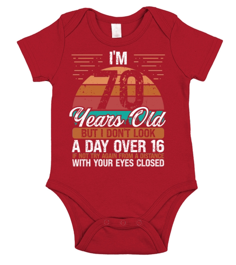 70 Birthday Day over 16 Vintage 70 Years Old Short Sleeve Baby One-Piece