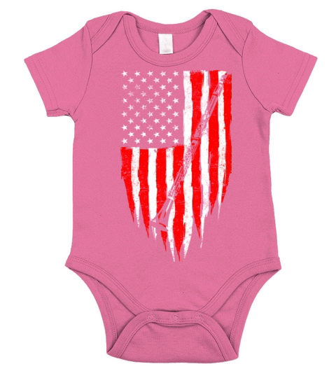 American Flag Clarinet Vintage Music Musician USA Short Sleeve Baby One-Piece
