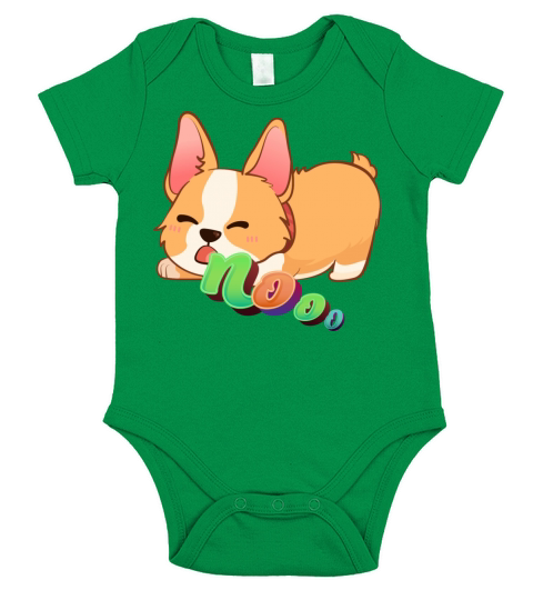 Angry Corgi Dog Shouting Nooo Short Sleeve Baby One-Piece