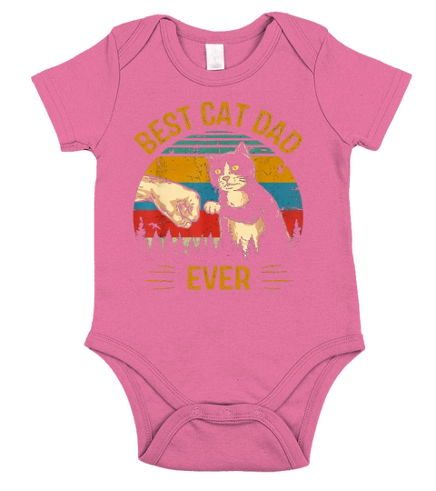 Best Cat Dad Ever Paw Fist Bump Fit Vintage shirt Short Sleeve Baby One-Piece