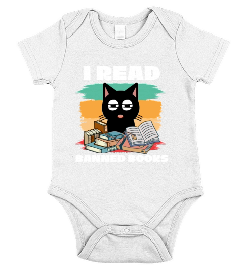 Cat I read banned books vintage retro librarian Short Sleeve Baby One-Piece