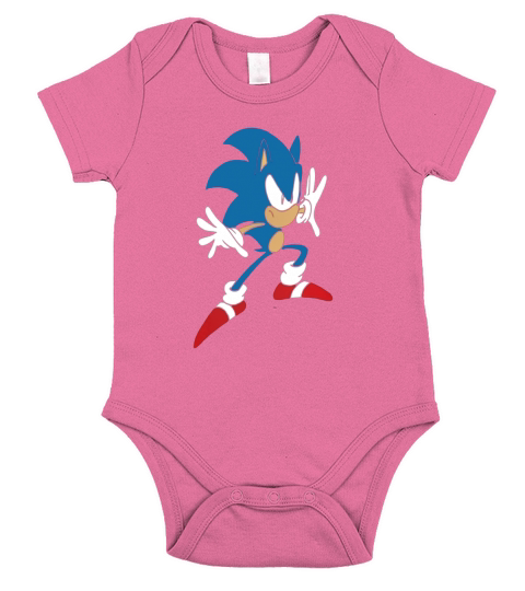 Classic sonic in action Short Sleeve Baby One-Piece