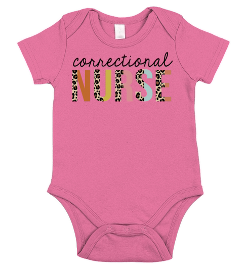 Correctional Nurse Leopard Print Registered RN Short Sleeve Baby One-Piece