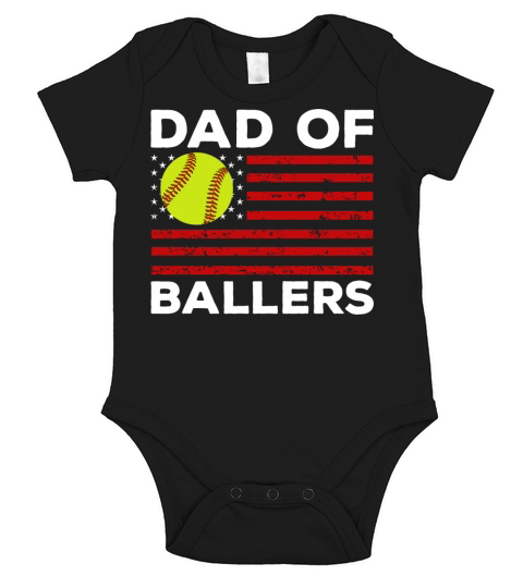 Dad of Ballers Football Lovers Retro Vintage Short Sleeve Baby One-Piece