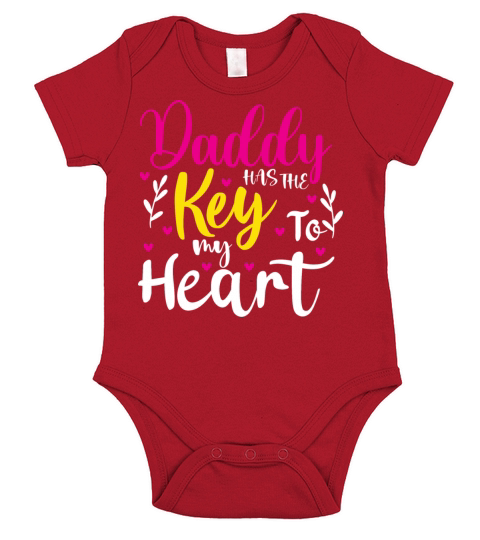 DADDY HAS THE KEY TO MY HEART Short Sleeve Baby One-Piece