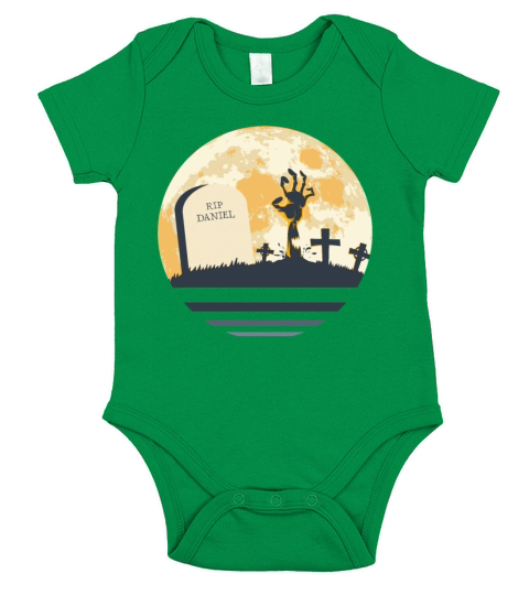 DANIEL Grave Tombstone Halloween Zombie Spooky Short Sleeve Baby One-Piece