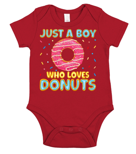 Funny Doughnut Donut Lover Quote Just a Boy Short Sleeve Baby One-Piece