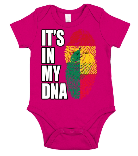 Ghanaian And Benin Mix Heritage DNA Flag Short Sleeve Baby One-Piece