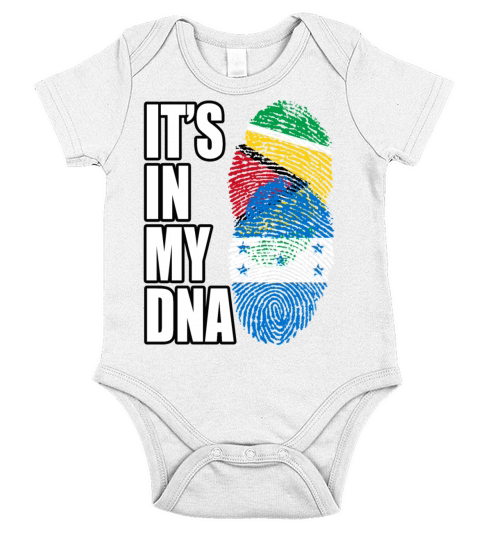 Guyanese And Honduran Mix Heritage DNA Flag Short Sleeve Baby One-Piece
