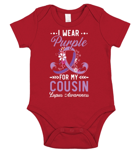 I Wear Purple For My Cousin Lupus Awareness Short Sleeve Baby One-Piece