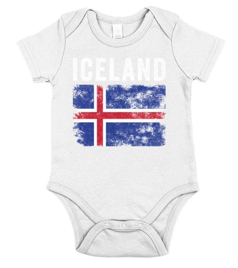 Iceland Flag Distressed - Icelandic Flag Short Sleeve Baby One-Piece