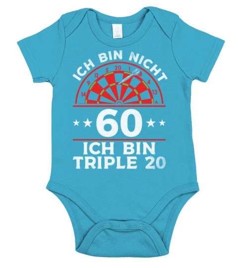Im Not 60 Im Triple 20 Darts Player Birthday Short Sleeve Baby One-Piece