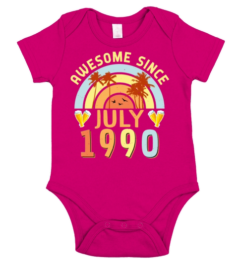 July 1990 Gift Idea Short Sleeve Baby One-Piece