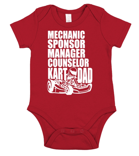 Karting Dad Shirt | Mechanic Sponsor Manager Counselor Kart Short Sleeve Baby One-Piece
