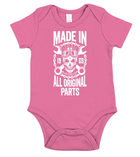 Made In 1965 All Original Parts Birthday Gift T-Shirt Short Sleeve Baby One-Piece