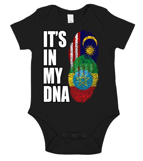 Malaysian And Ethiopian Mix Heritage DNA Flag Short Sleeve Baby One-Piece