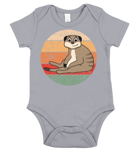 Meerkat Lovers Retro Gift Funny Animals Short Sleeve Baby One-Piece