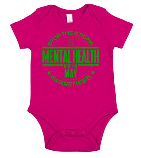 Mental Health Awareness Stop The Stigma Mental Short Sleeve Baby One-Piece