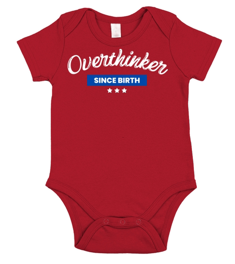 Overthinker Since Birth Short Sleeve Baby One-Piece