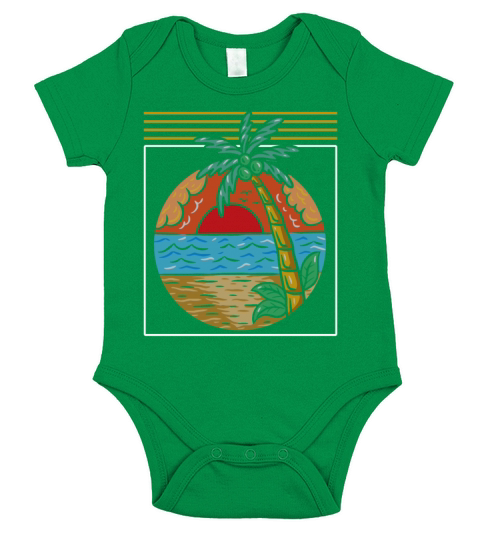 palm trees Short Sleeve Baby One-Piece