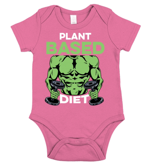 Plant Based Diet Bodybuilder Gift Short Sleeve Baby One-Piece