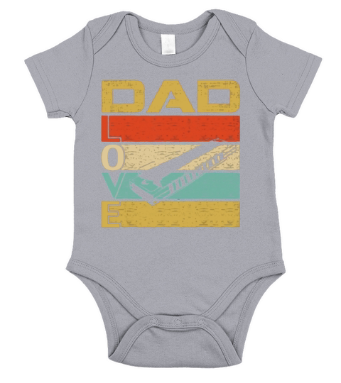 Retro Vintage Dad Love Harmonica Fathers Day shirt Short Sleeve Baby One-Piece