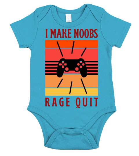 Retro vintage I make noobs rage Quit Short Sleeve Baby One-Piece