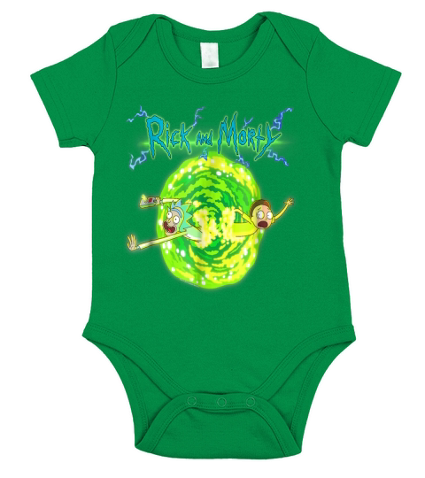 RICK &amp;amp; MORTY PORTAL GLOW LIGHTNING LOGO Short Sleeve Baby One-Piece