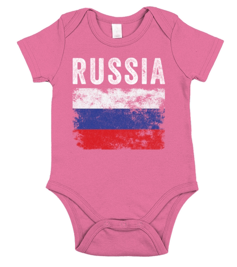 Russia Flag Distressed - Russian Flag Short Sleeve Baby One-Piece