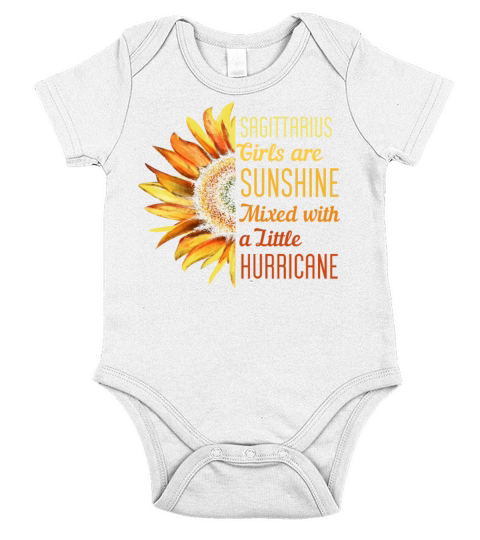 Sagittarius Girls Are Sunshine with Hurricane Short Sleeve Baby One-Piece