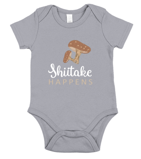 Shiitake Happens Funny Mushroom T Shirt Short Sleeve Baby One-Piece