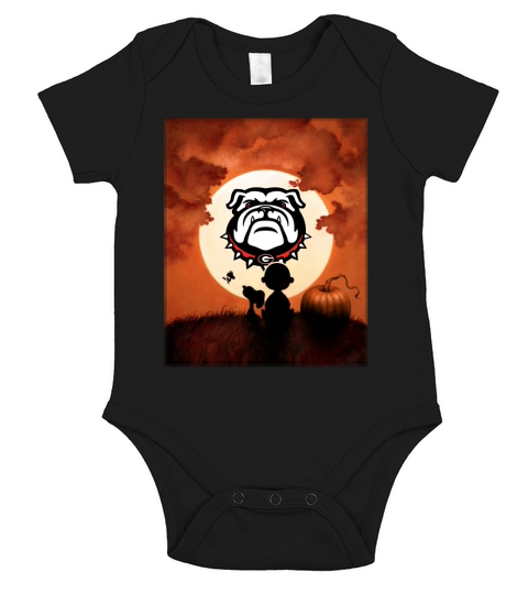 Snoopy Sunset Bulldogs fans Short Sleeve Baby One-Piece