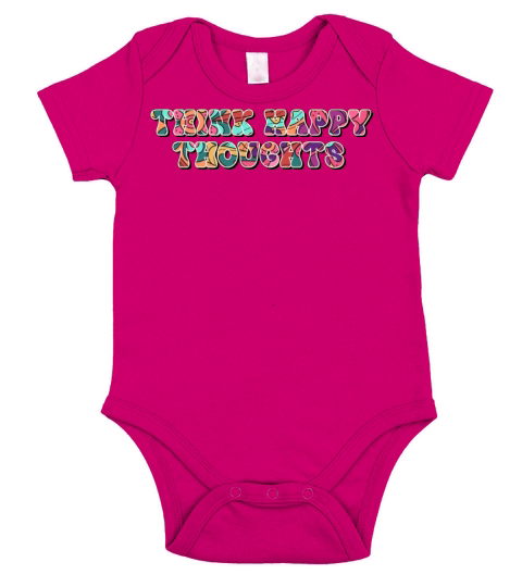 Think Happy Thoughts Hippie Sublimation Short Sleeve Baby One-Piece