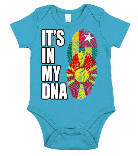 Togolese And Macedonian Mix Heritage DNA Flag Short Sleeve Baby One-Piece