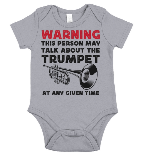 Trumpet Player Vintage Warning Short Sleeve Baby One-Piece