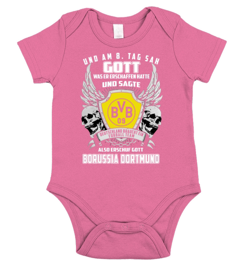 und am 8 tag sah gott also erschuf gott Borussia Dortmund shirt Short Sleeve Baby One-Piece
