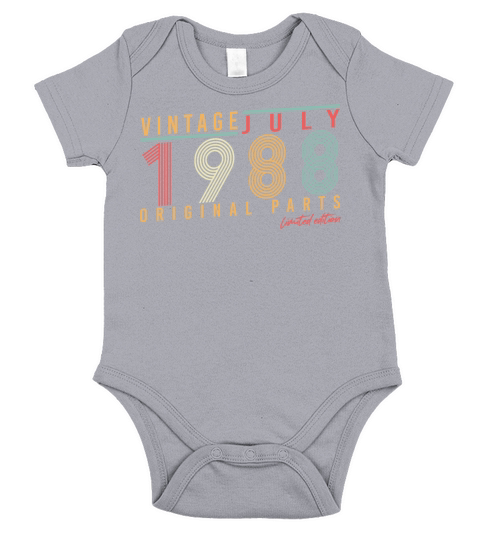Vintage 1988 July Short Sleeve Baby One-Piece