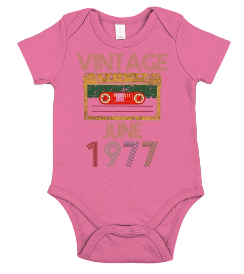 Vintage June 1977 Short Sleeve Baby One-Piece