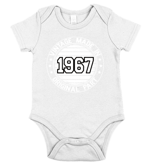 Vintage Made In 1967 Original Part Birthday 1967 Short Sleeve Baby One-Piece