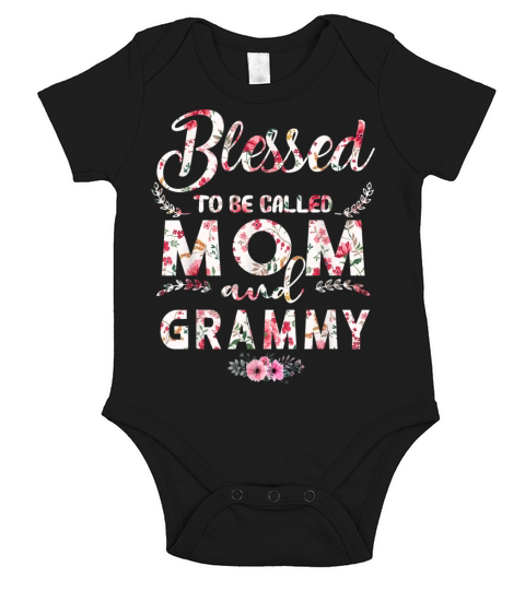 Womens Blessed To Be Called Mom And Grammy T-Shirt Mothers D Short Sleeve Baby One-Piece