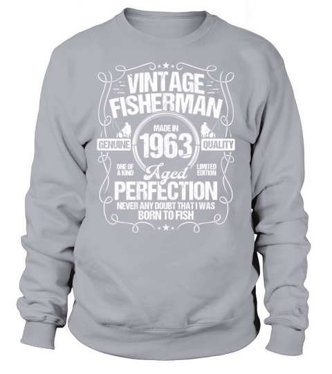 1963 Birthday for Men Fishing Rod 1963 Year Sweatshirt Unisex