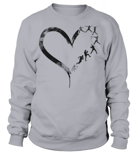 Baseball Fan Heart Vintage Sweatshirt Unisex