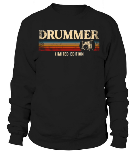 Drummer Drum Set Vintage Retro Sweatshirt Unisex