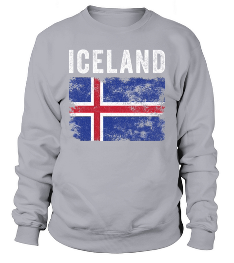 Iceland Flag Distressed - Icelandic Flag Sweatshirt Unisex