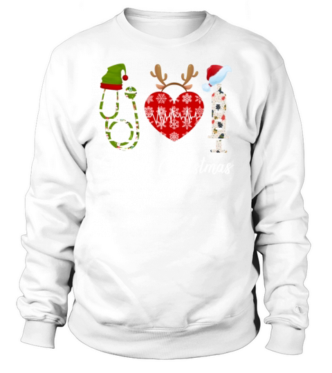 Merry Christmas Nursing Elf Reindeer Santa Hat Sweatshirt Unisex